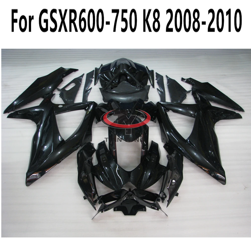 For Suzuki GSXR 600 750 K8 2008 2009 2010 Full Fairing Kit Fit GSXR600 GSXR750 Bodywork Cowling Bright Matte Black Injection