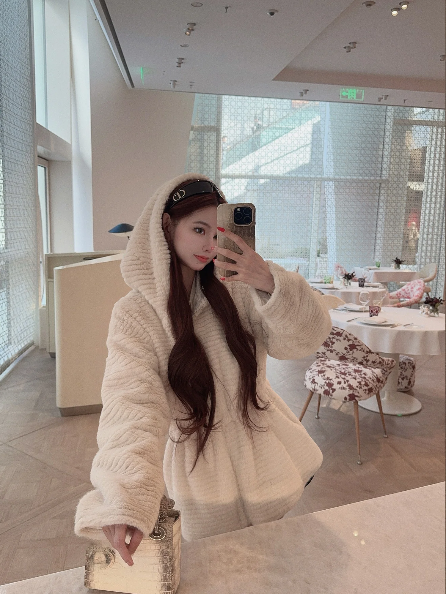 

Женская двусторонняя шуба Zhaochencen с капюшоном, свободного кроя, теплая, зимняя верхняя одежда из полиэфирного волокна