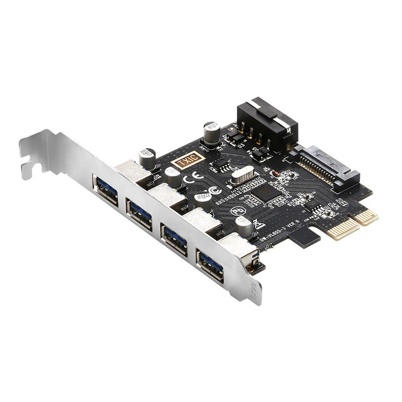 PCI E Sata Card Controller Extender PCIe Converter usb3.0 expansion card 4 PIN/15 PIN Double Power connector for desktop usb HUB