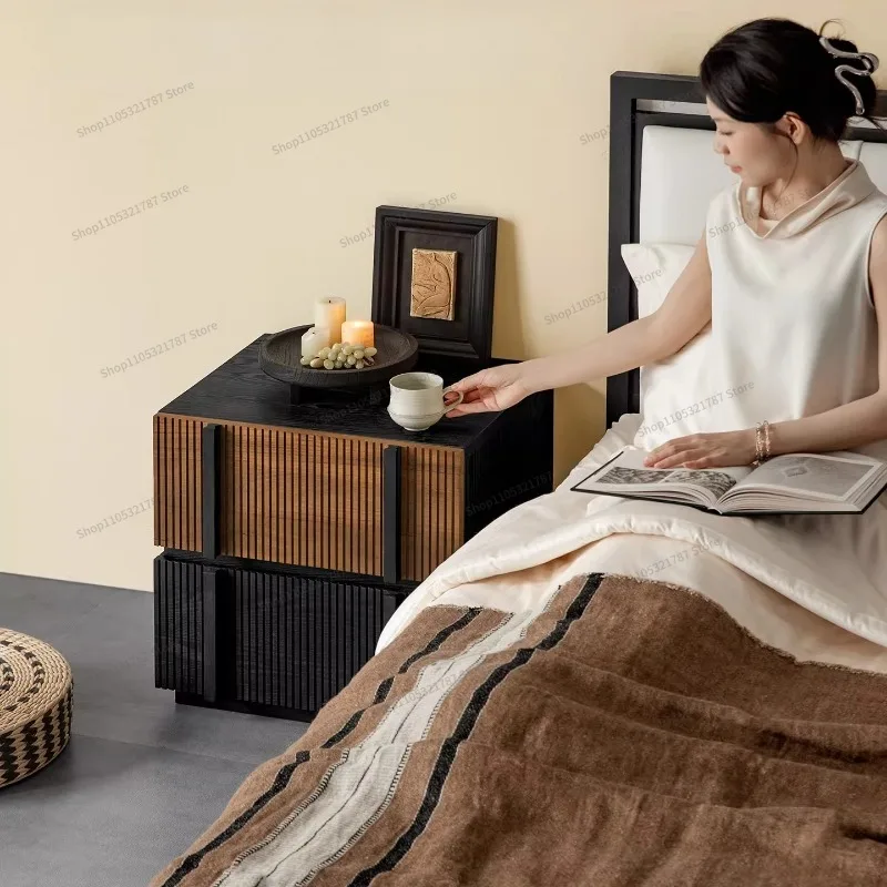 For Bedside Table, Modern, Simple, Teak, Bedroom Home, Storage Bedside Table, Storage Cabinet
