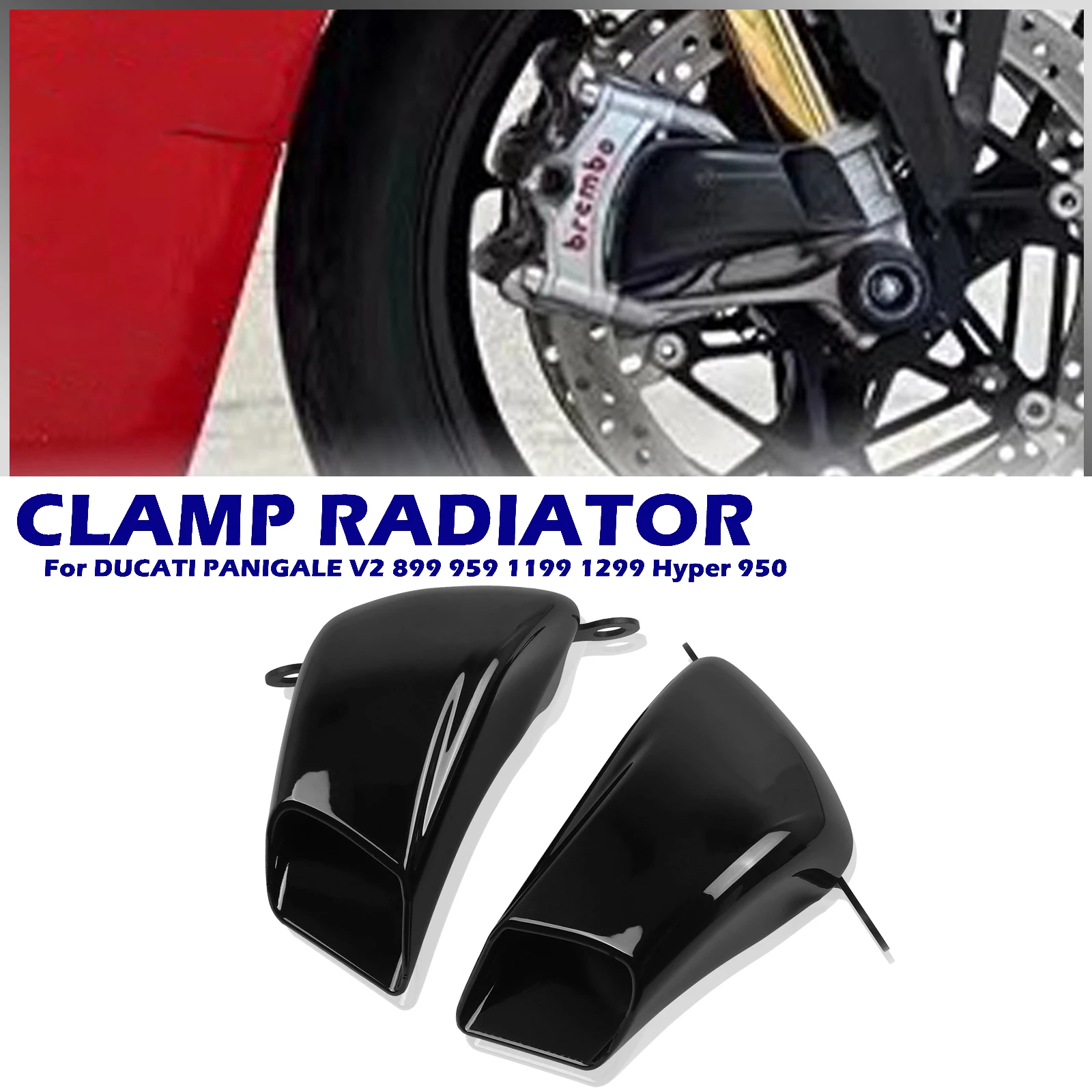 

Motorcycle Front Caliper Radiator Cover Air Duct Brake Cooling For DUCATI PANIGALE V2 899 959 1199 1299 Hyper 950