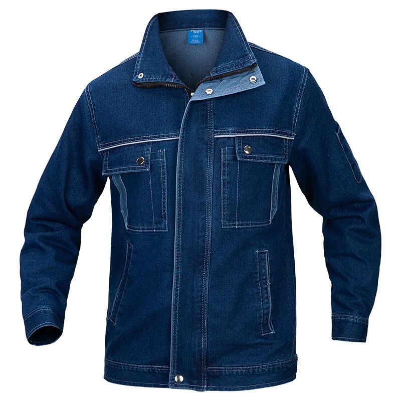 Denim Hàn Phù Hợp Với Bền Dày Làm Việc Quần Yếm Điện Máy Xưởng Đồng Phục Porter Thợ Mỏ Làm Quần Áo Plus Kích Thước 4XL