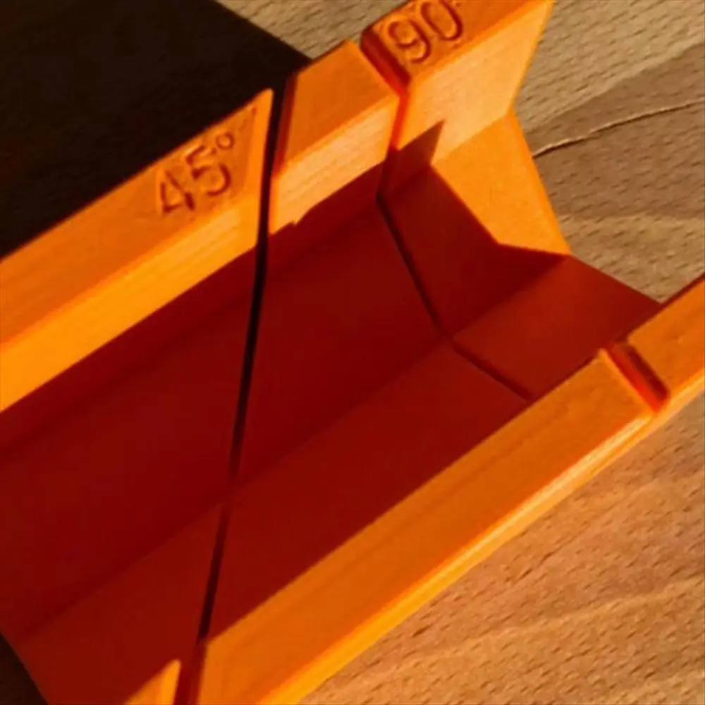 90 graden verstekzaaggeleiders 45 graden kunststof 3D-printen houtbewerkingsgereedschap oranje hand 3D-geprinte verstekdoos gereedschap timmerman