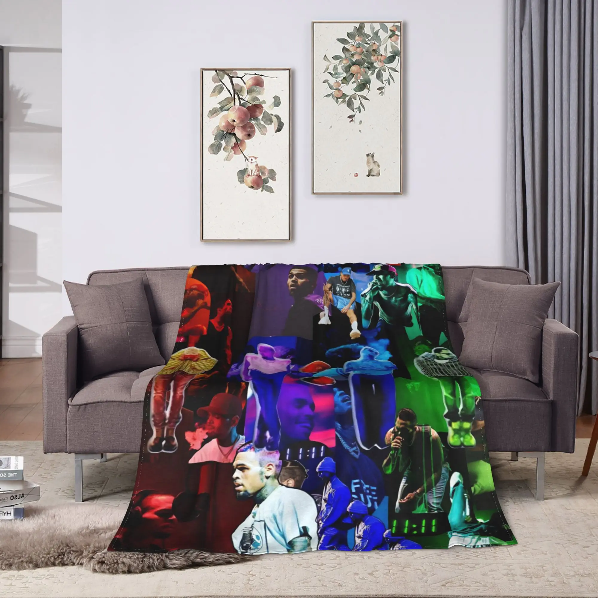 Chris Brown Breezy Bowl XX Blanket Quality Soft Warm  Throw Blanket Winter Travel Bedroom Funny Bedspread