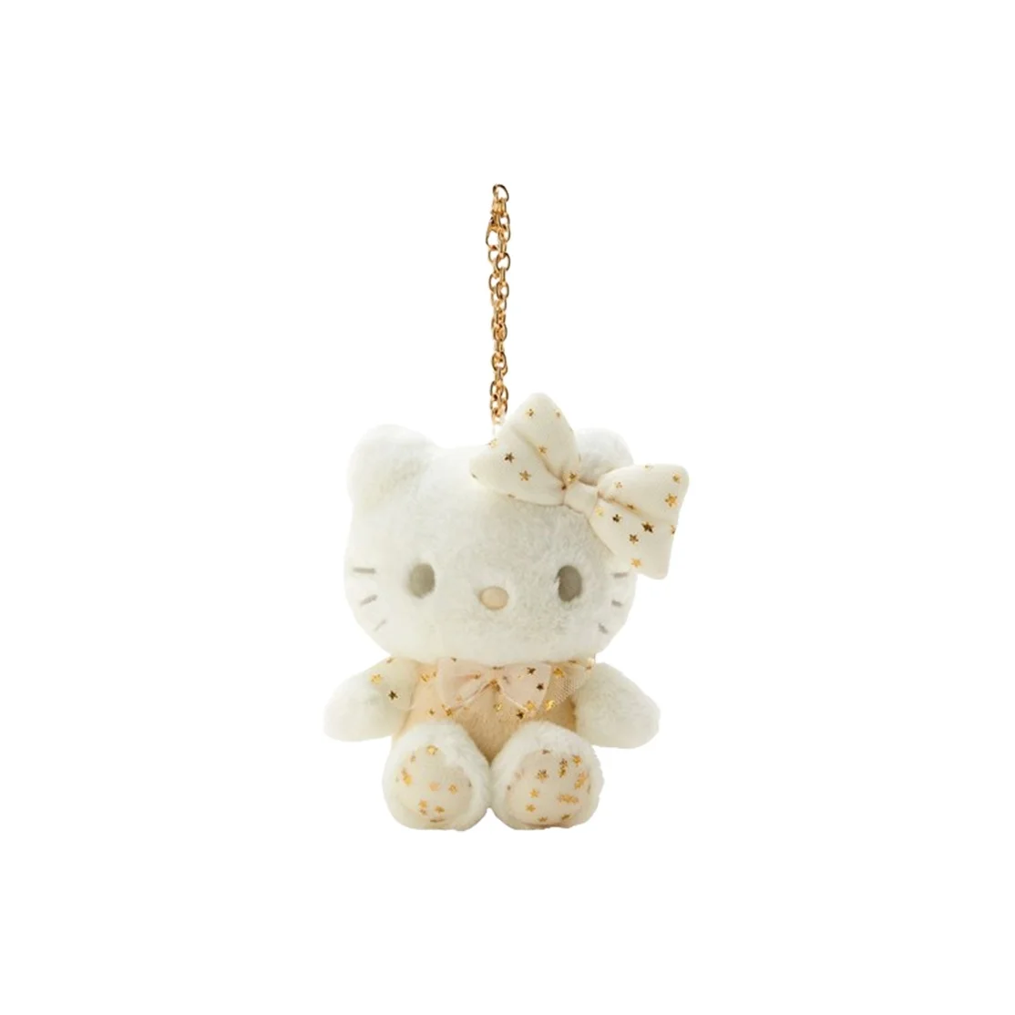 Sanrio White Winter Collection Hello Kitty Keychain, Mascot Soothing Dolls Plush Charm 13cm Height 031119