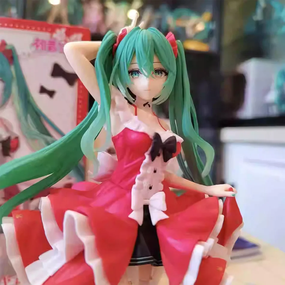 Hatsune Miku Anime-Figur Spielzeug Niedliche Anime MIKU Stehende PVC-Actionfigur Kawaii Cartoon-Modell Puppe Geburtstagsgeschenk für Kinder