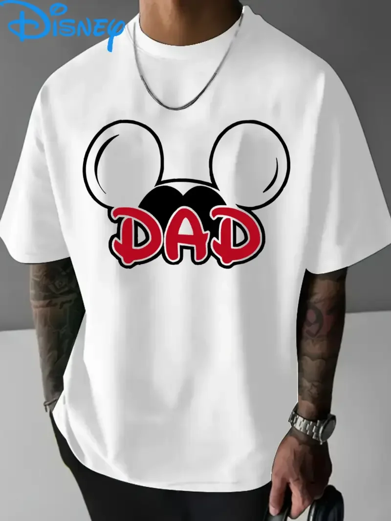 

Футболка Disney с Микки Маусом Best Dad Forever, мужская летняя рубашка из чистого хлопка с круглым вырезом, подарок на день отца, день рождения