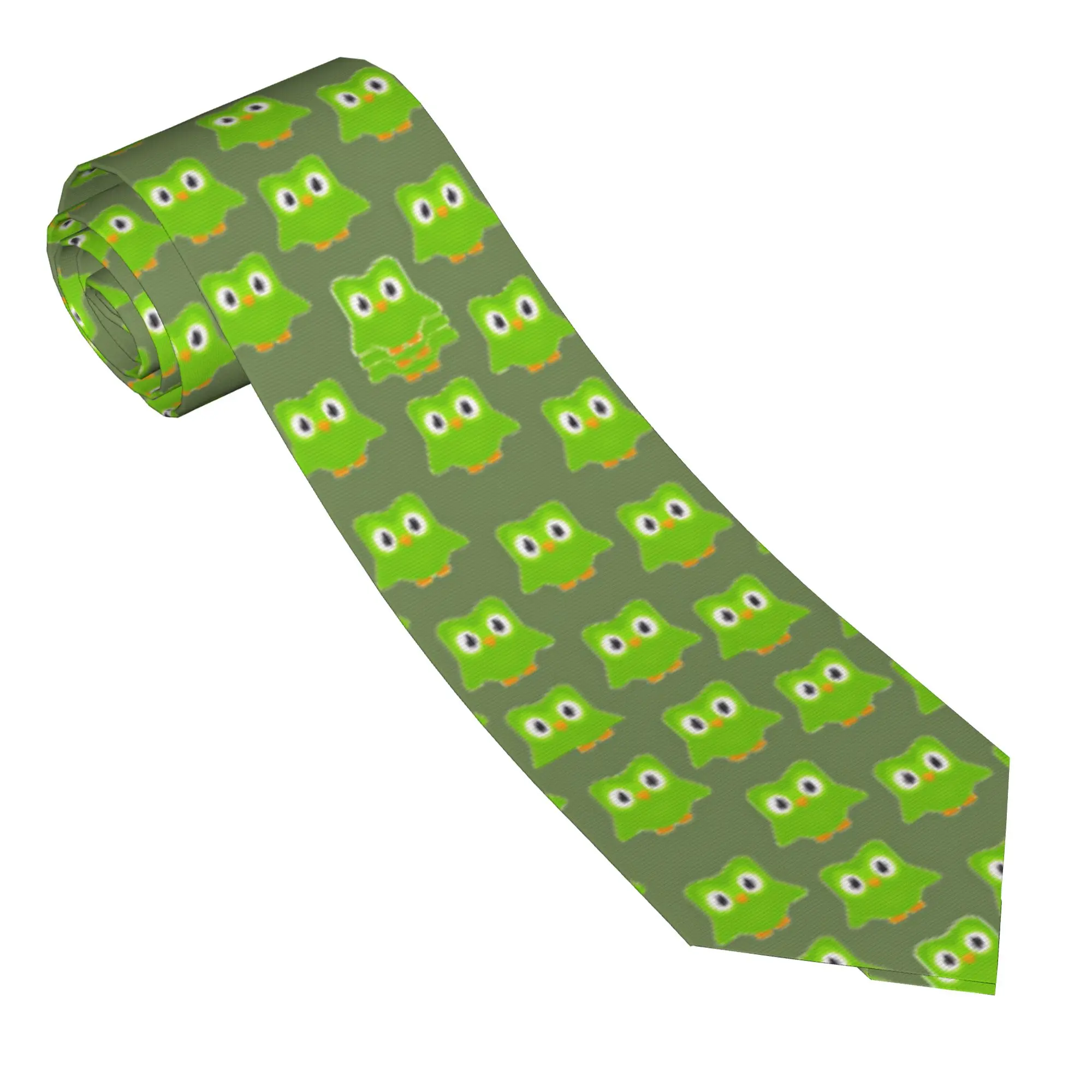 Men's Tie Cute Owl Neck Ties Duolingos Retro Casual Collar Tie Custom Leisure Quality Necktie Accessories