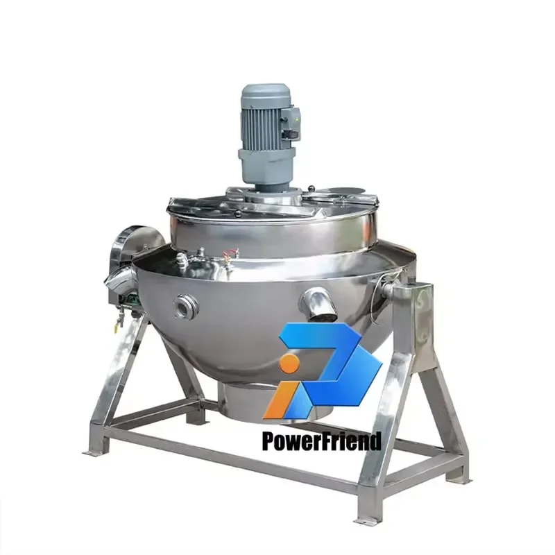 Powerfriend Gas Heated Vacuum Sugar Cook Melt Pot for Jam Tomato Sauce Tank Stirring Kettle Machine for Candy Commercial