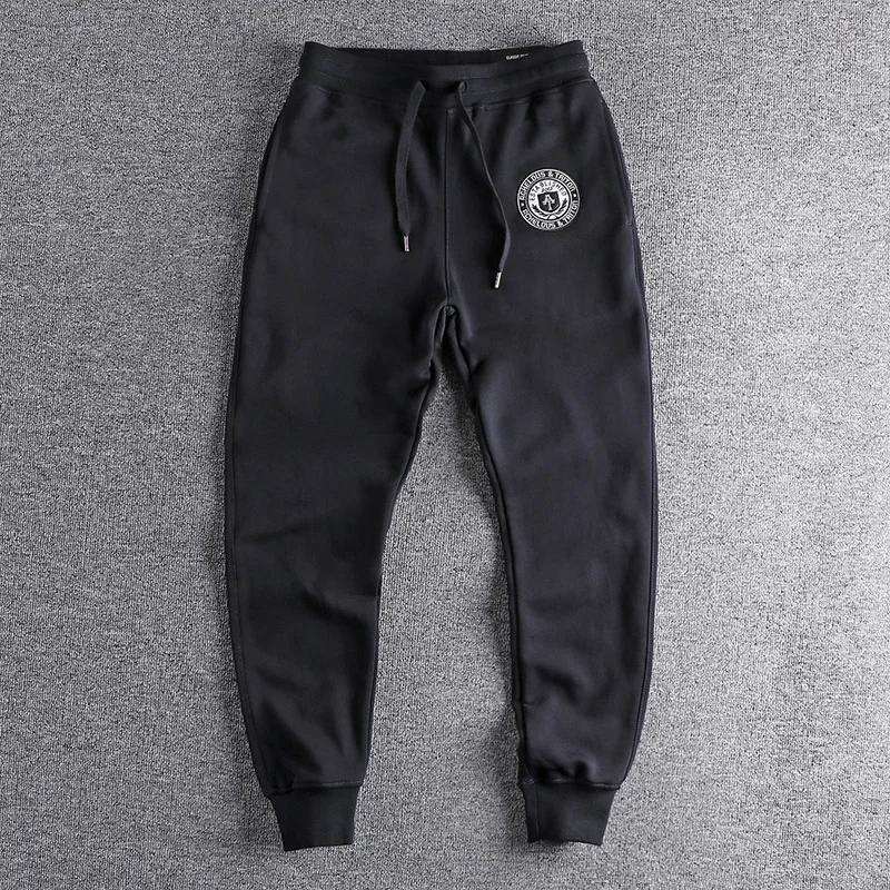 

Washed High Density Fleece Casual Sweatpants Men Summer Versatile Loose Sports Cuffed Trousers Youth Active Style Pure Color