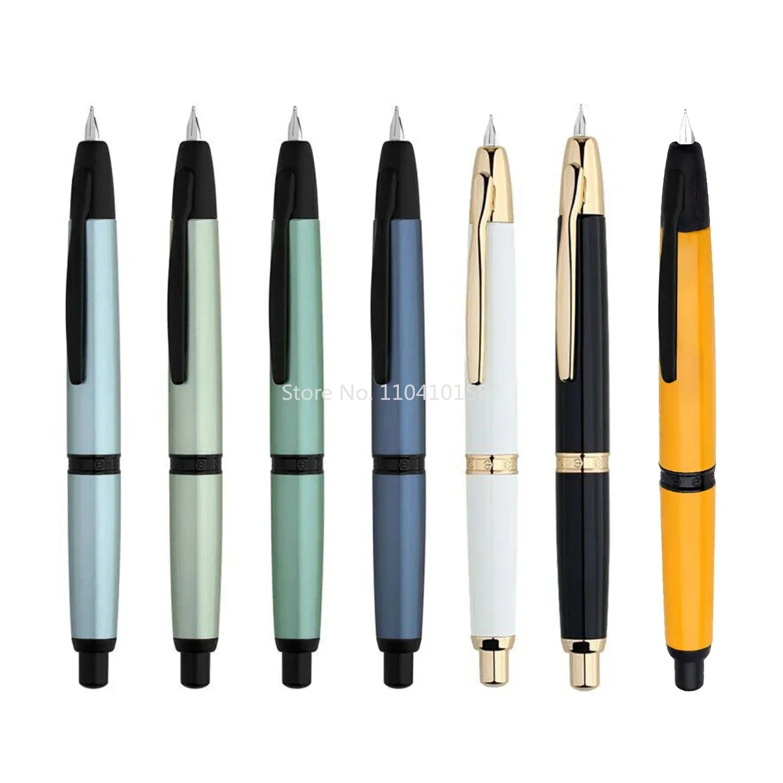 New 2024 Majohn A1 Press Fountain Pen New Color Writing Ink Pen For Calligraphy Practice With 0.5mm F Nib Black\golden Clip Gift