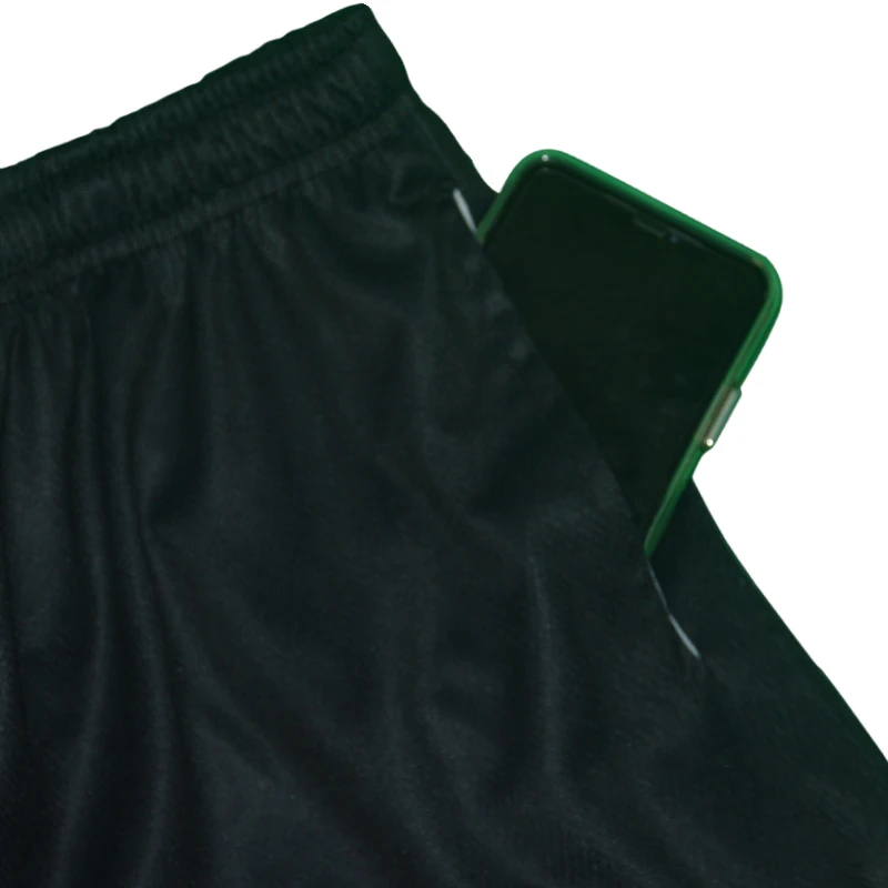 Męskie spodenki gimnastyczne wydrukowane na czarno dwuwarstwowe szybkoschnące, oddychające spodenki pochłaniające pot