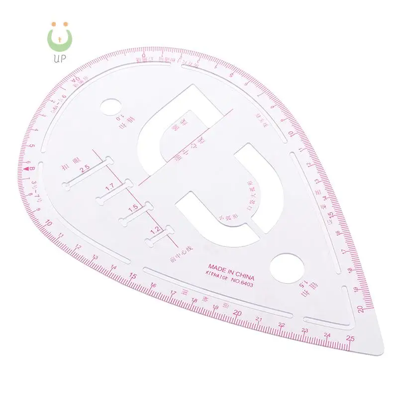 1PC Curve Metric Sewing Ruler Measure for Designer Dressmaking Plastic Tailor Grading Transparent Durable Pattern Design Tools