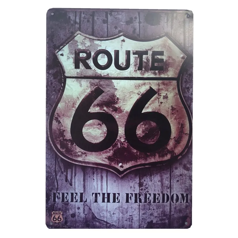 

Route 66 Metal Tin Signs VintagePlaque Metal Vintage Style Home Decor Coffee Bar Plates Home Wall Decoration 20x30cm Poster 2020