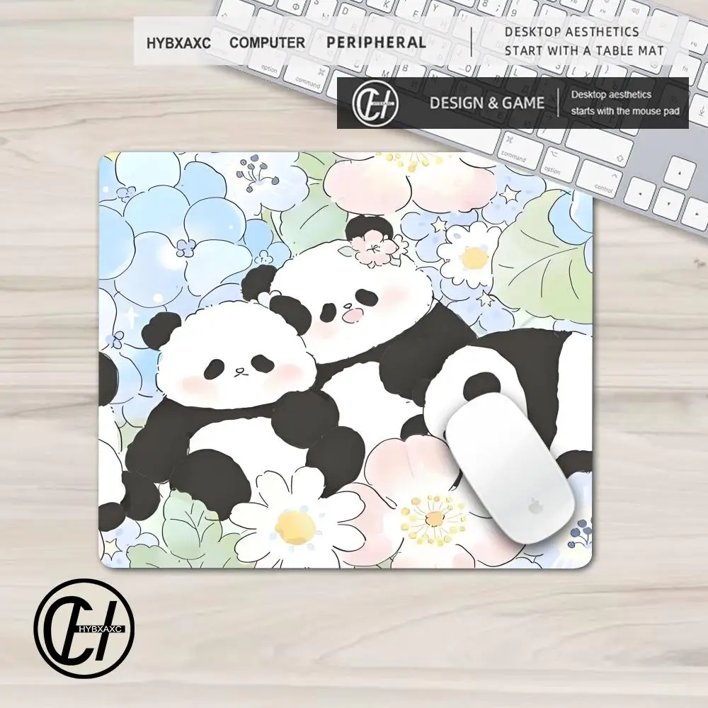 Cute Panda Design Mouse Pad Straw Hat Panda Themed Mouse Pad 45x40cm Cartoon Mouse Pad Kawaii Panda Office Desk Panda Mouse Pad