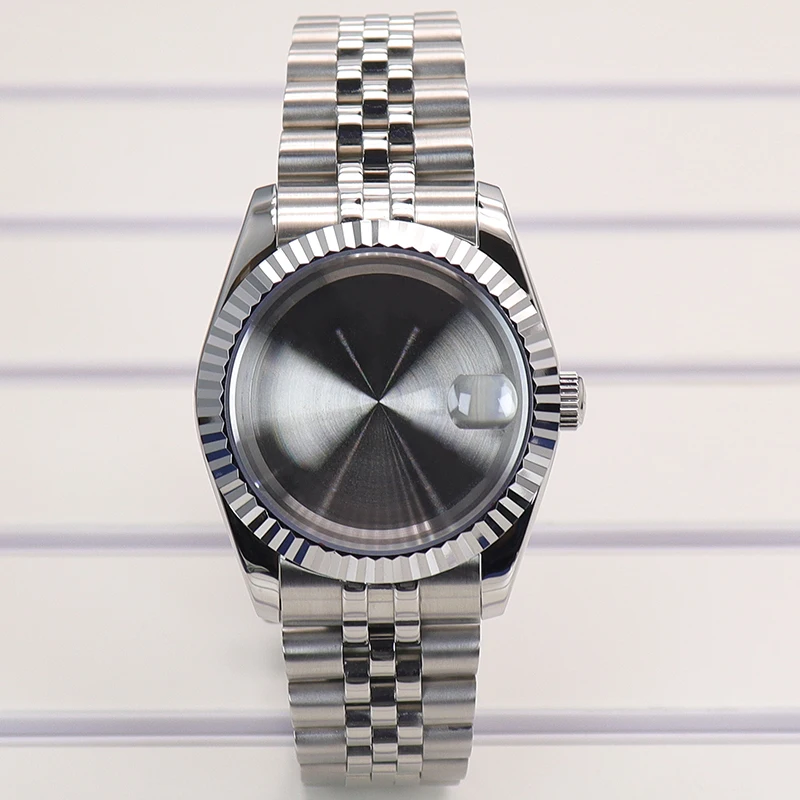 36mm 40mm Luxus herren Uhr Fall Strap Teile Saphirglas Für Datejust Seiko Nh35 Nh36 Nh34/38 Miyota8215 Bewegung 28,5mmZifferblatt