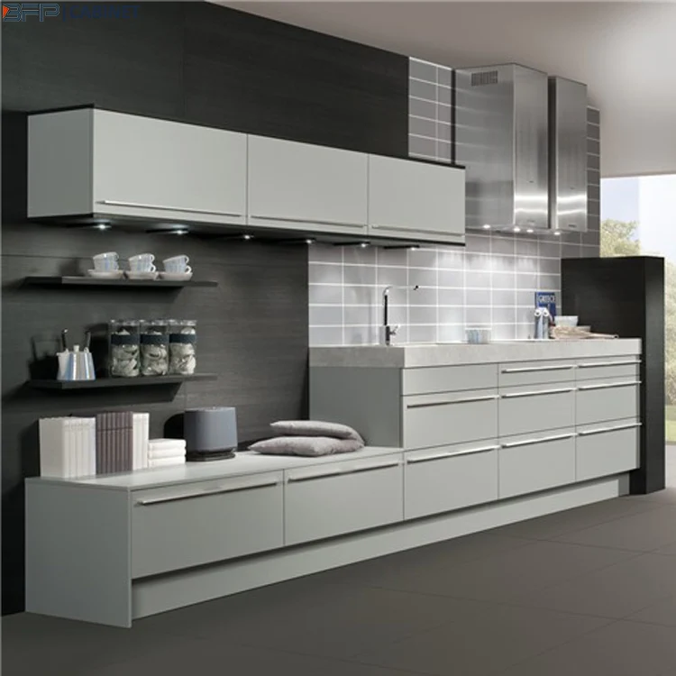 Laminated Kitchen Mixed Matte Lacquer Ready-made Kitchen Cabinets For Kitchens