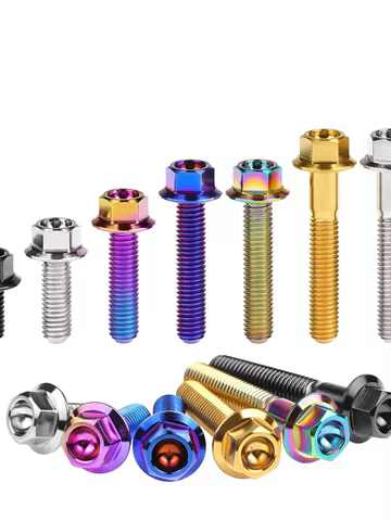 Wanyifa Titanium Bolts M5/M6x10 15 20 25 30 35 40 45 50 55 60 65 70 75 80 90 100mm Small Hex Head Flange Screw for Motorcycle