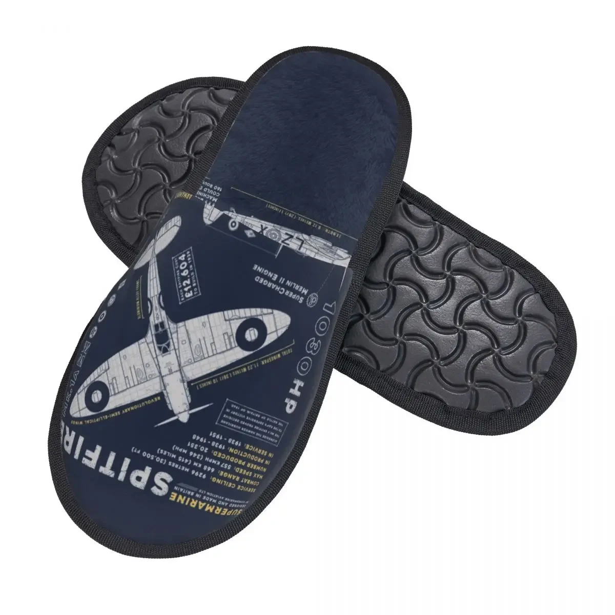 Supermarine Spitfire House Slippers Women Comfy Memory Foam Fighter Pilot Aircraft Airplane Plane Slip On Bedroom Slipper Shoes image 2