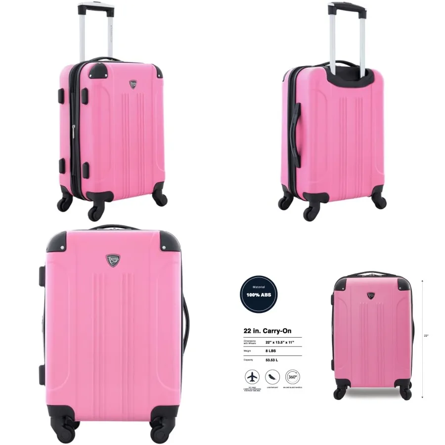 

Chicago Hardside Expandable Spinner Luggages,,20" Carry-On, HS-20720-EX-690N