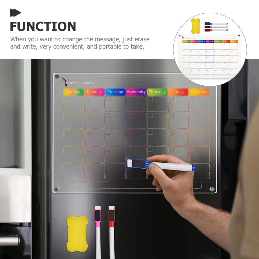 

Magnetic Planner Erase Calendar Board Set of 5 Whiteboard for Fridge Acrylic Magnet Calendar For Fridge Reusable Monthly