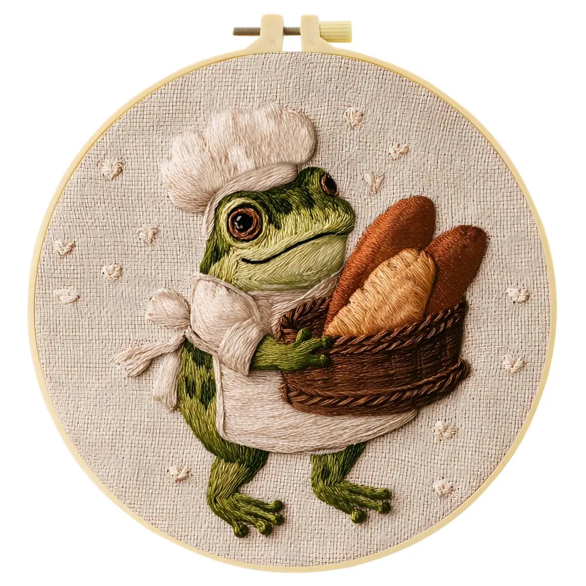 1 Stück 20X20CM/15X15CM 7,87/6,3 Zoll Frosch-Stickerei-Starter-Kit DIY-Kit DIY-Stickerei-Set Handarbeiten Heimdekoration Malerei – Detail 3
