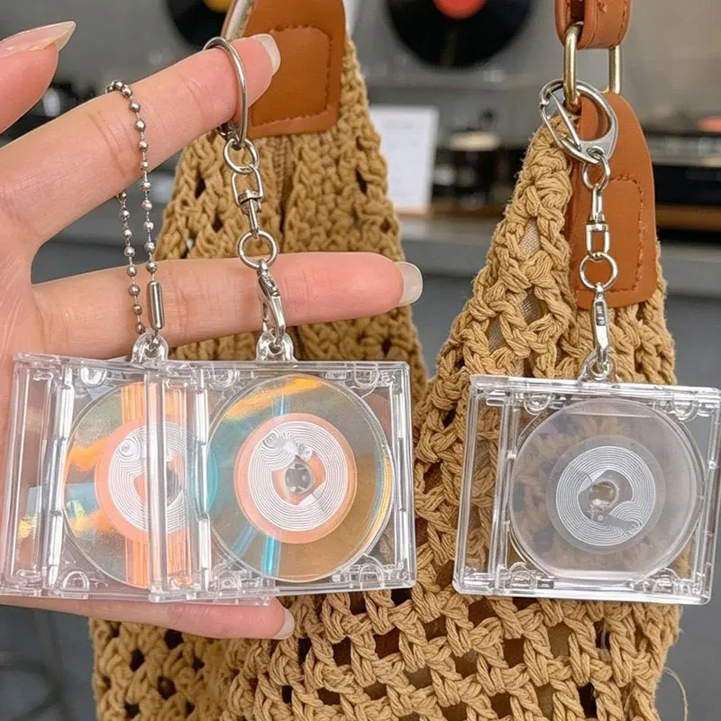10pcs NFC Functional CD Disc Key Chain Mini CD Case Keychain Peripheral Commemorative Album Key Holder For DIY Backpack Pendant view 3
