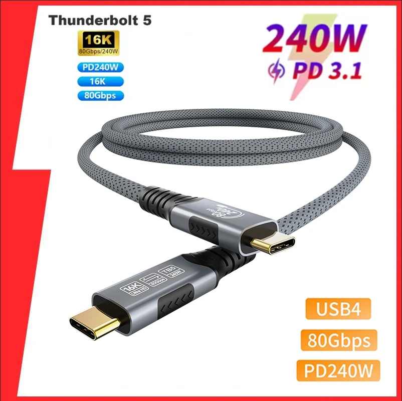 80gbps-16k-tipo-c-cabo-usb4-pd240w-para-thunderbolt-5-cabo-de-carregamento-rapido-completo-8k-thunderbolt4-usb-c-para-c-transferencia-de-dados