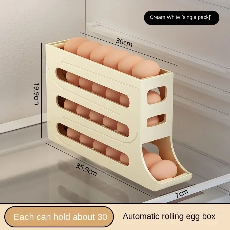 Refrigerator Egg Storage Box Kitchen Egg Box Storage Carton Rolling Egg Storage Box Large Capacity Dedicated