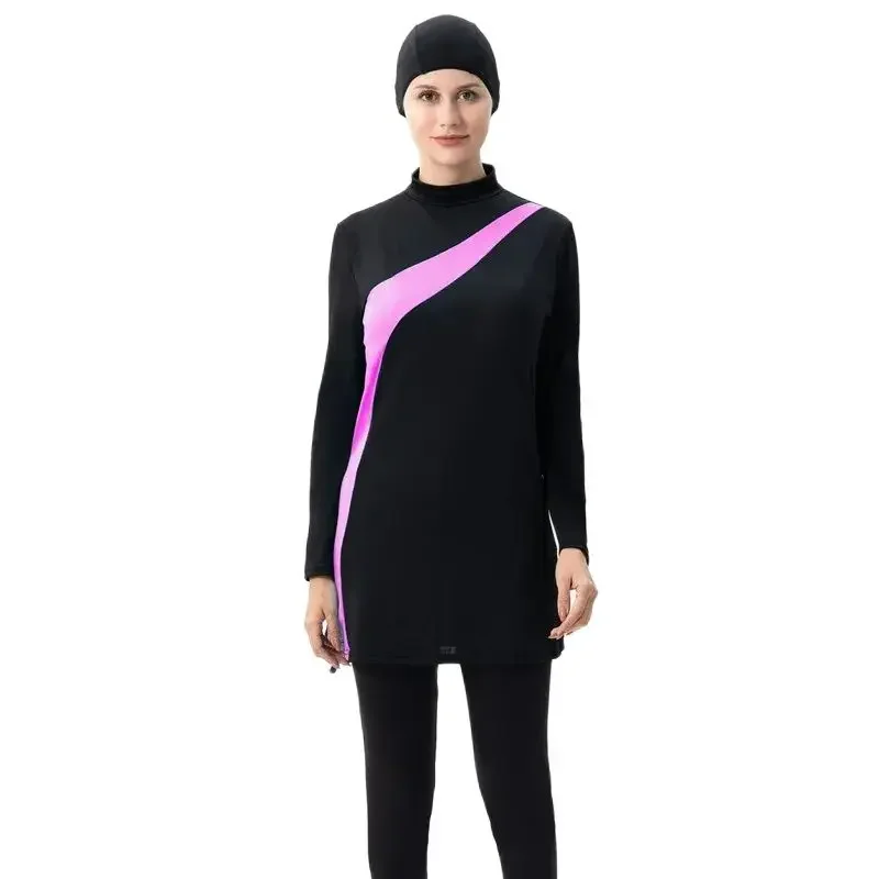 

Muslim Sport Wear Sets for Woman Three-piece Long Sleeve Swimsuit with Pants Burkini Muslim Swimwear for Hijabis 5XL