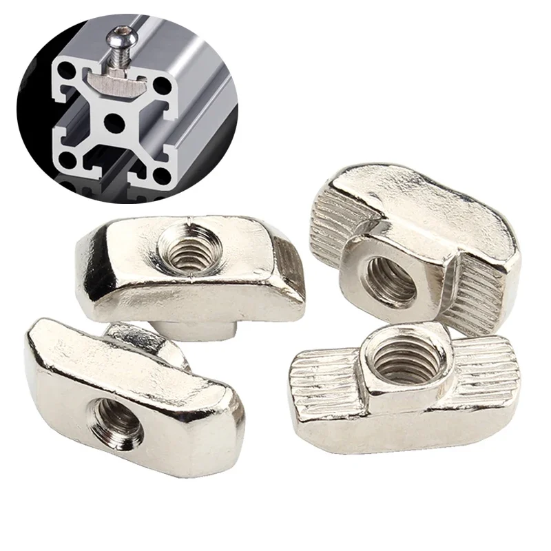 5~10pcs M3 M4 M5 M6 M8 T Nut Hammer Head Carbon Steel Sliding T Slot Nut for 2020 3030 4040 4545 Series Aluminum Profile