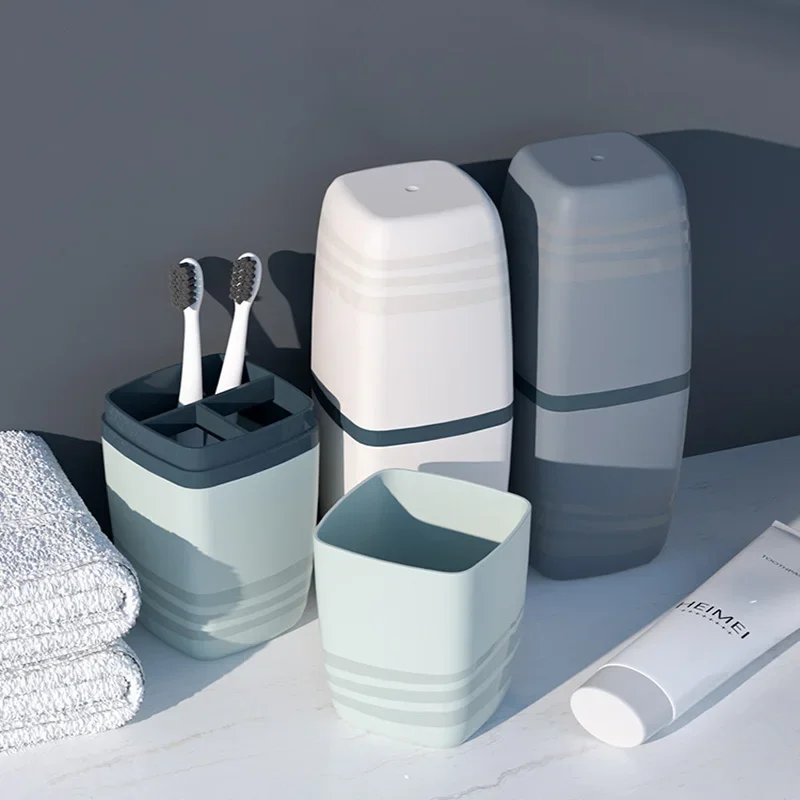 

Travel Brush Cup, Portable Wash Cup, Toothbrush, Box, Dental Jar, Mouthwash Cup, Dental Appliance Box Set Hotel supplies Mug