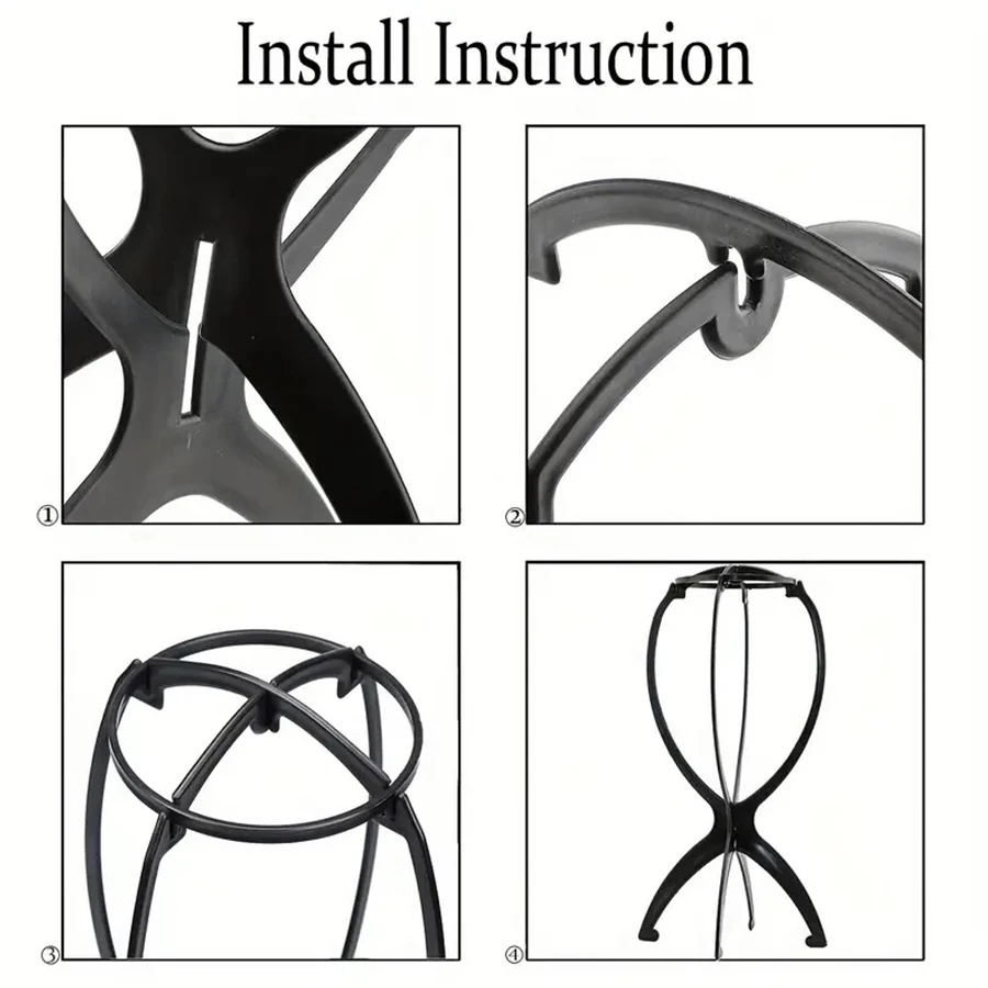 Soporte para peluca plegable, soporte para peluca duradero, herramienta de 13,8 pulgadas, soporte para peluca de viaje para todas las pelucas, 2 uds.