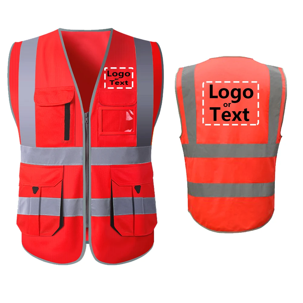 Safety Vest With Logo Customized Reflective Vest With Company Logo Printing High Visibility Work Vest For Men and Women