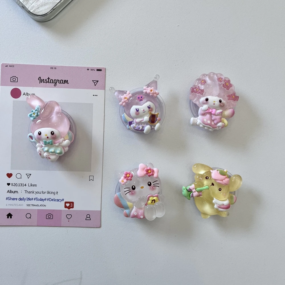 

Sanrio Hello Kitty Cute Phone Holder Griptok Finger Ring Support For iPhone Samsung Cases Grip Tok Socket Bracket Girl Gift