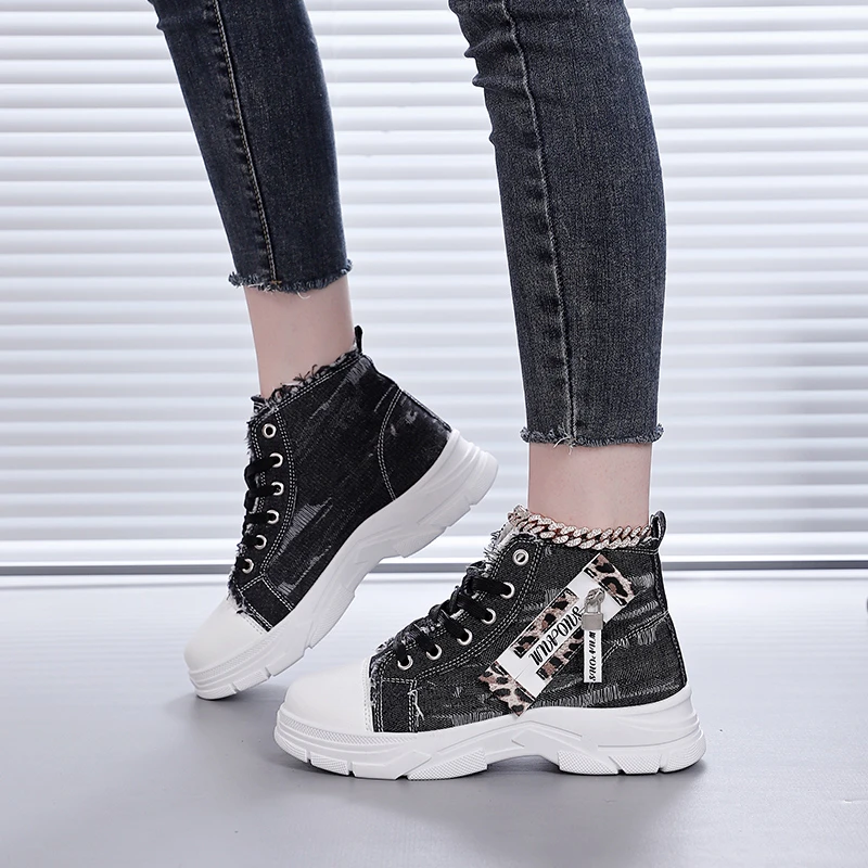 

Western Cowboy Style Sneakers Canvas Round Toe Anti-kick Rubber Women's Shoes Fashionable Daily Outdoor Sports Leisure Sneaker