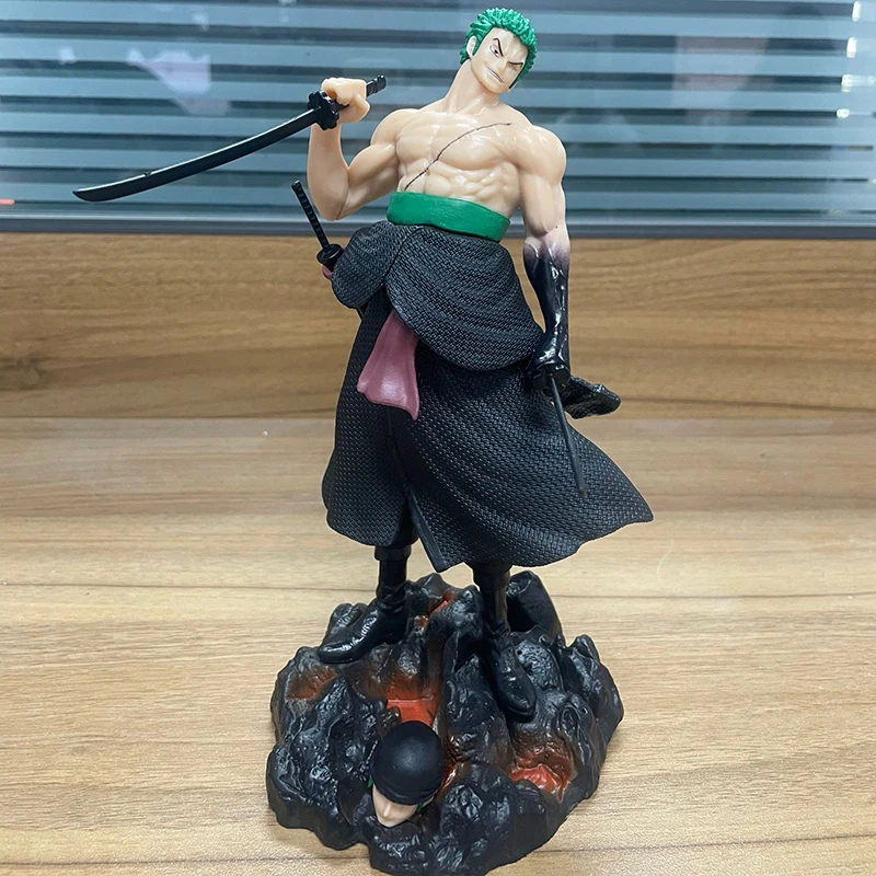 One Piece Anime Figure Gk 26cm Roronoa Zoro Interchangeable Head Action Figure Pvc Collection Cartoon Model Decoration Gift Toys