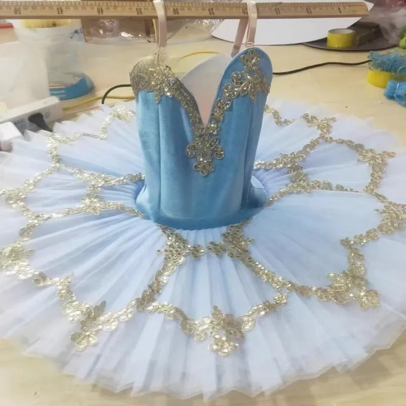 Vestidos de balé para meninas, fantasia profissional de performance tutu de balé infantil para meninas, saia de véu inchado, traje de palco