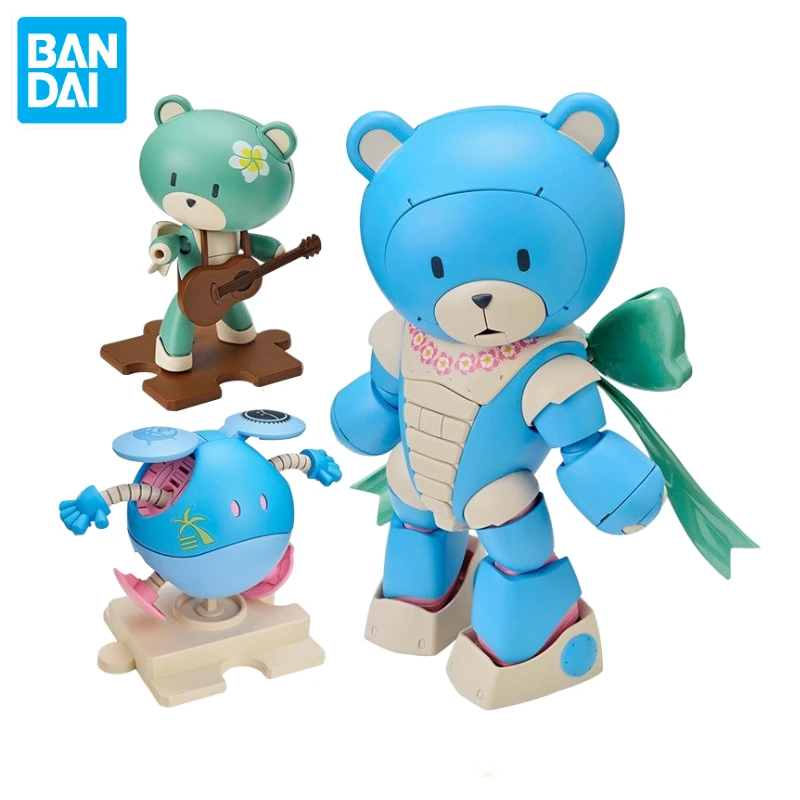 

В наличии, набор Bandai HG Gundam BEARGGUY OHANA & ALOHARO 1/144, Сборная модель, анимационная экшн-фигурка, игрушка, подарок, Коллекционная модель, хобби