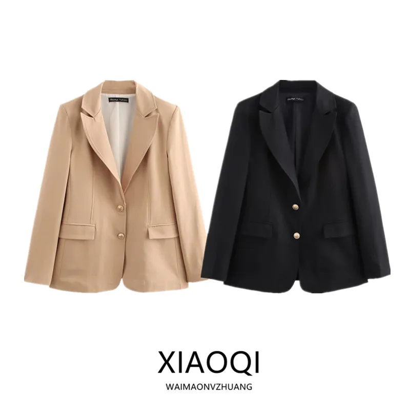 Autunno Inverno Donna Faion Slim Fit Lungo Sve irt Colletto Abito Jaet Nuovo Arrivo Pulsante Dettaglio Pendolarismo Sle 8635555