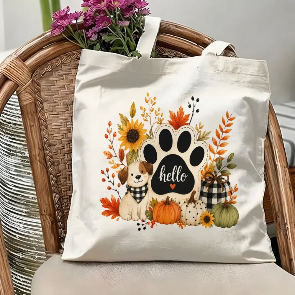 Funny Reading Ghost Canvas Shoulder Bag Bookworm Graphic Tote Autumn Holiday Travel Shopping Grocery Handbag