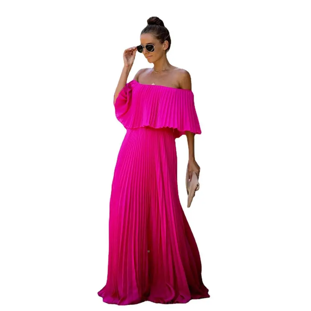 春夏新作-レディース-ワンショルダー-ネライン-ドル生地-糸紡ぎ-ドル-カスタムデザインサービス-衣料