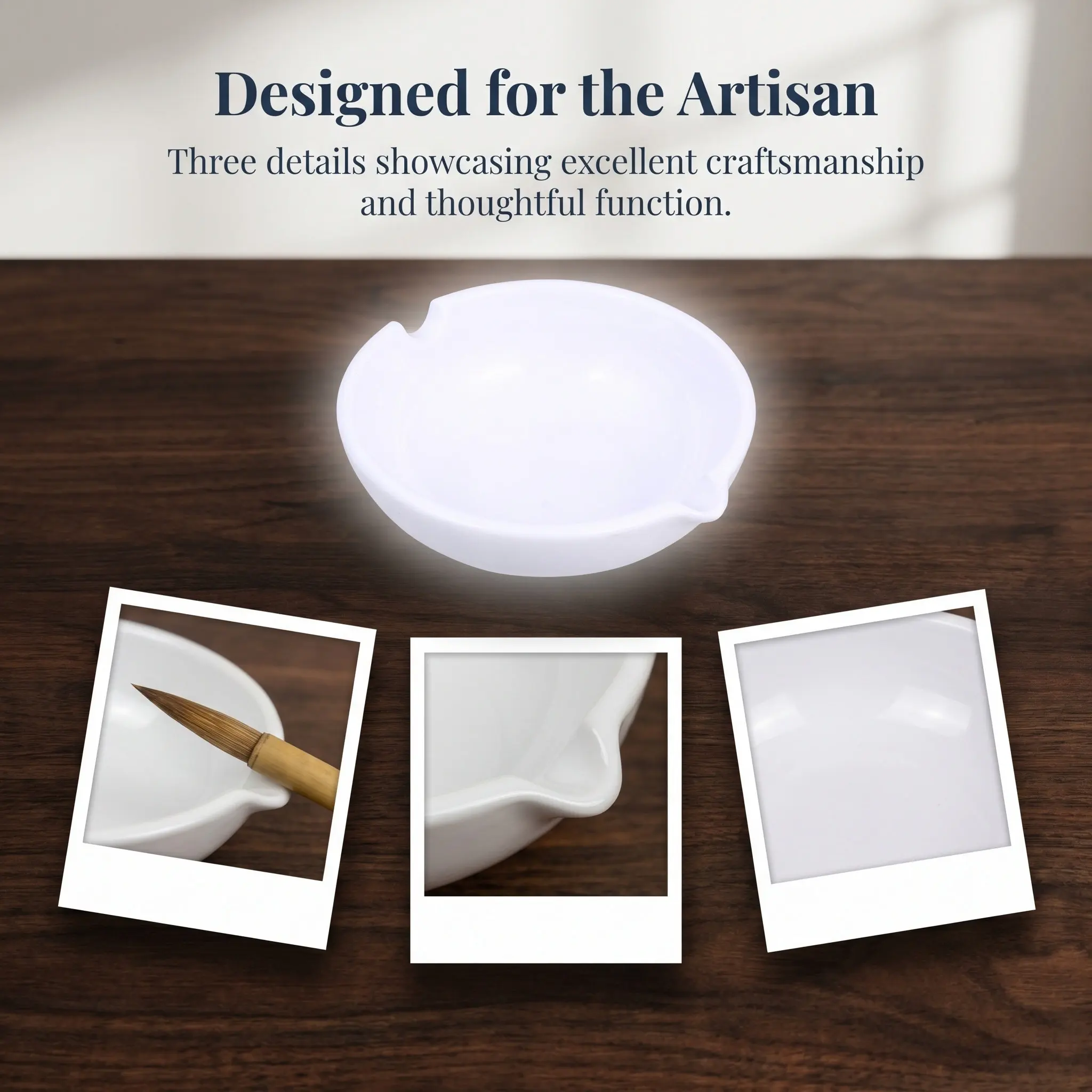 Ceramic Ink Dish Brush Washing Plate Calligraphy Pen Rest Desktop Study Room Inkwell Dipping Bowl Painting Inkwell Sauce Dish