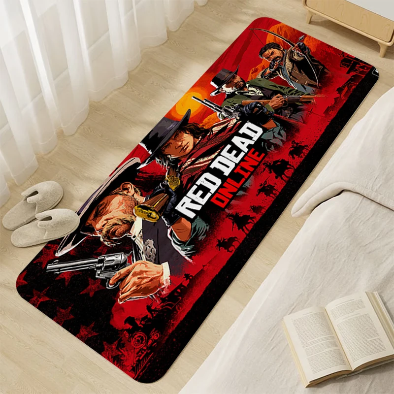 Bedroom Rug Red B-Dead B-Redemption 2 Hallway Foot Mat Non-slip Kitchen Balcony Room Floor Carpet Custom Doormat Entrance Door