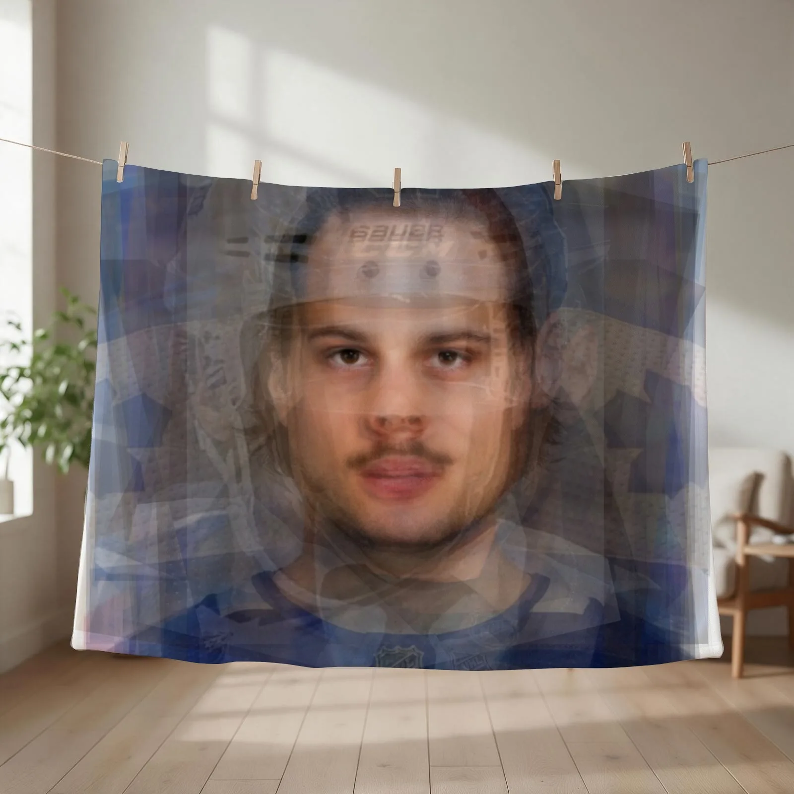 Auston Matthews Portrait Throw Blanket couch cozy soft plush fuzzy picnic outdoor blanket