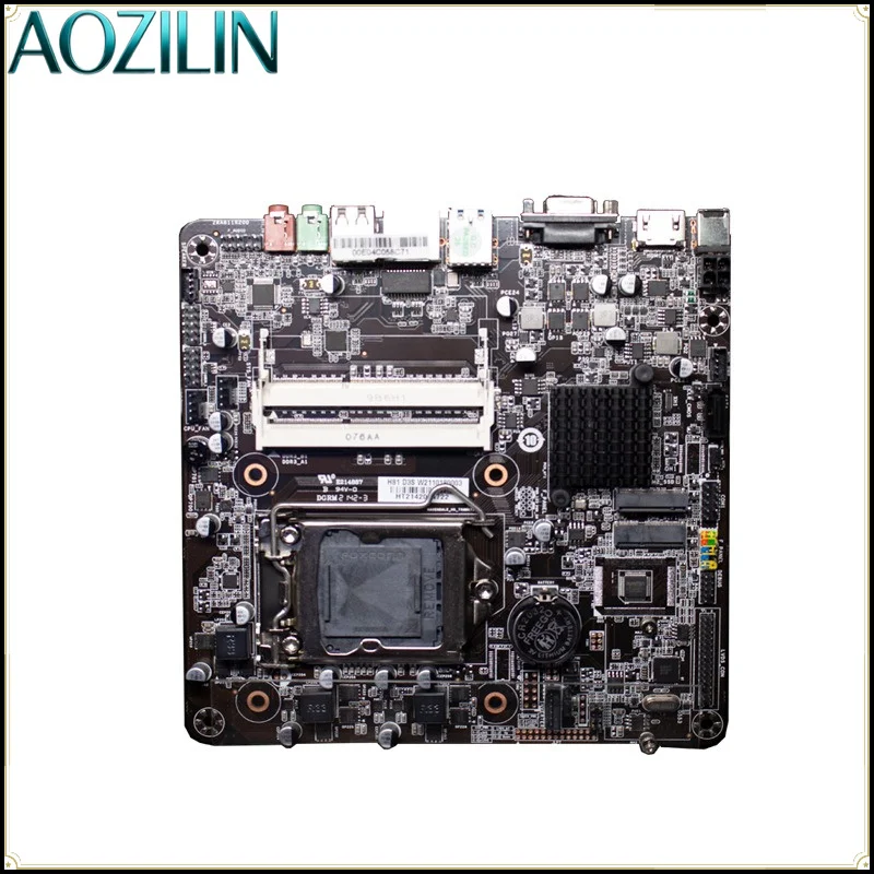 AOZILIN H81 ITX Slim Motherboard LGA1150 Socket,DDR3 RAM LVDS M.2 Interface Mainboard for All‑in‑One Embedded Industrial PC