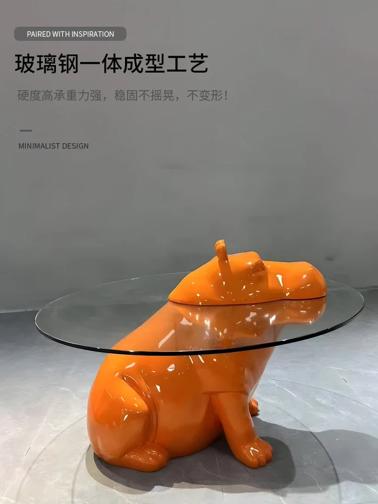 Modern simple hippo coffee table creative fiberglass round personality special-shaped small apartment