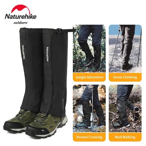Imagen 1 del producto Polainas de zapatos Naturehike, calentadores de piernas para escalar, polainas, cubierta impermeable para botas de nieve, polainas de nieve para senderismo y caza