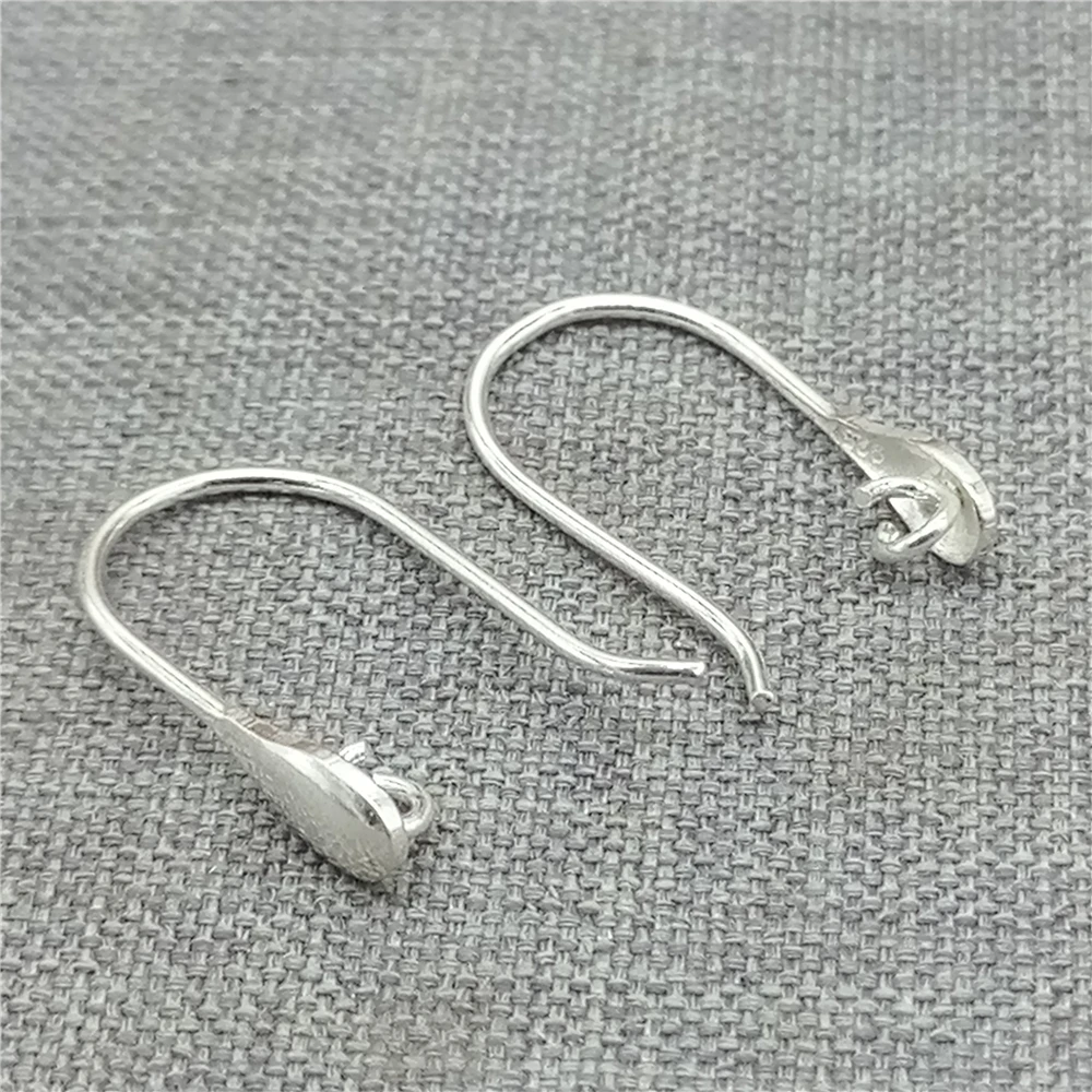 6prs Sterling Silver Earring Wires w/ Open Ring 925 Silver Teardrop Water Drop Ear Hooks