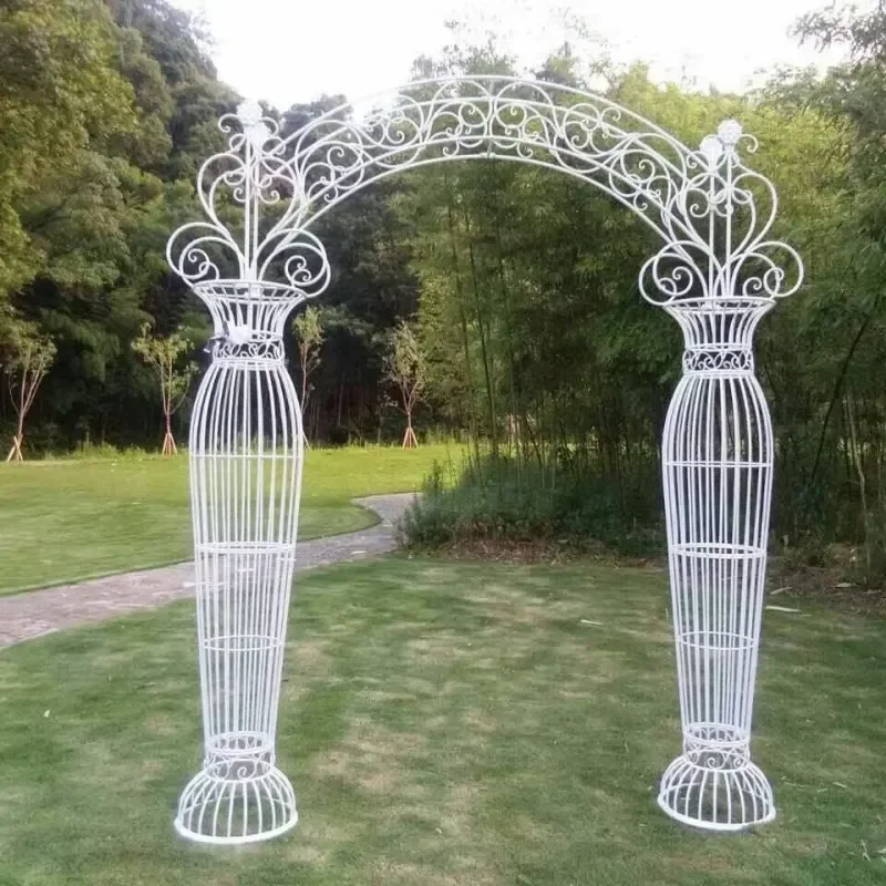 Outdoor Garden Wedding Arch Self-Assembly Metal Construction for Party Decorations Flower Stand